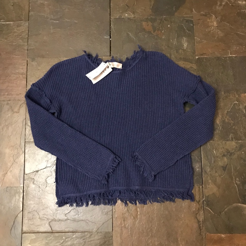PHILOSOPHY Dark Wash Heather Blue Knit sweater